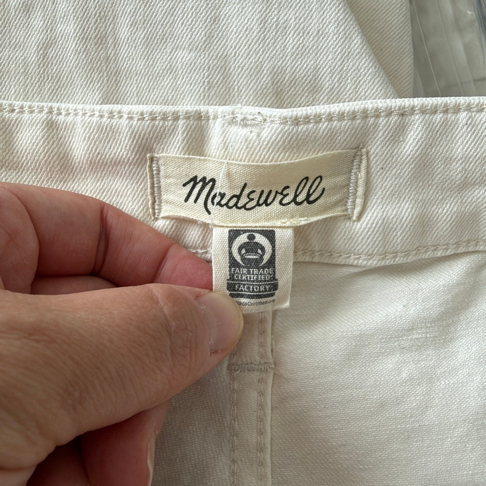 Madwell The Perfect Vintage Wide-Leg Crop Jean Off-White 20W P Raw Hem High Rise - Picture 4 of 6